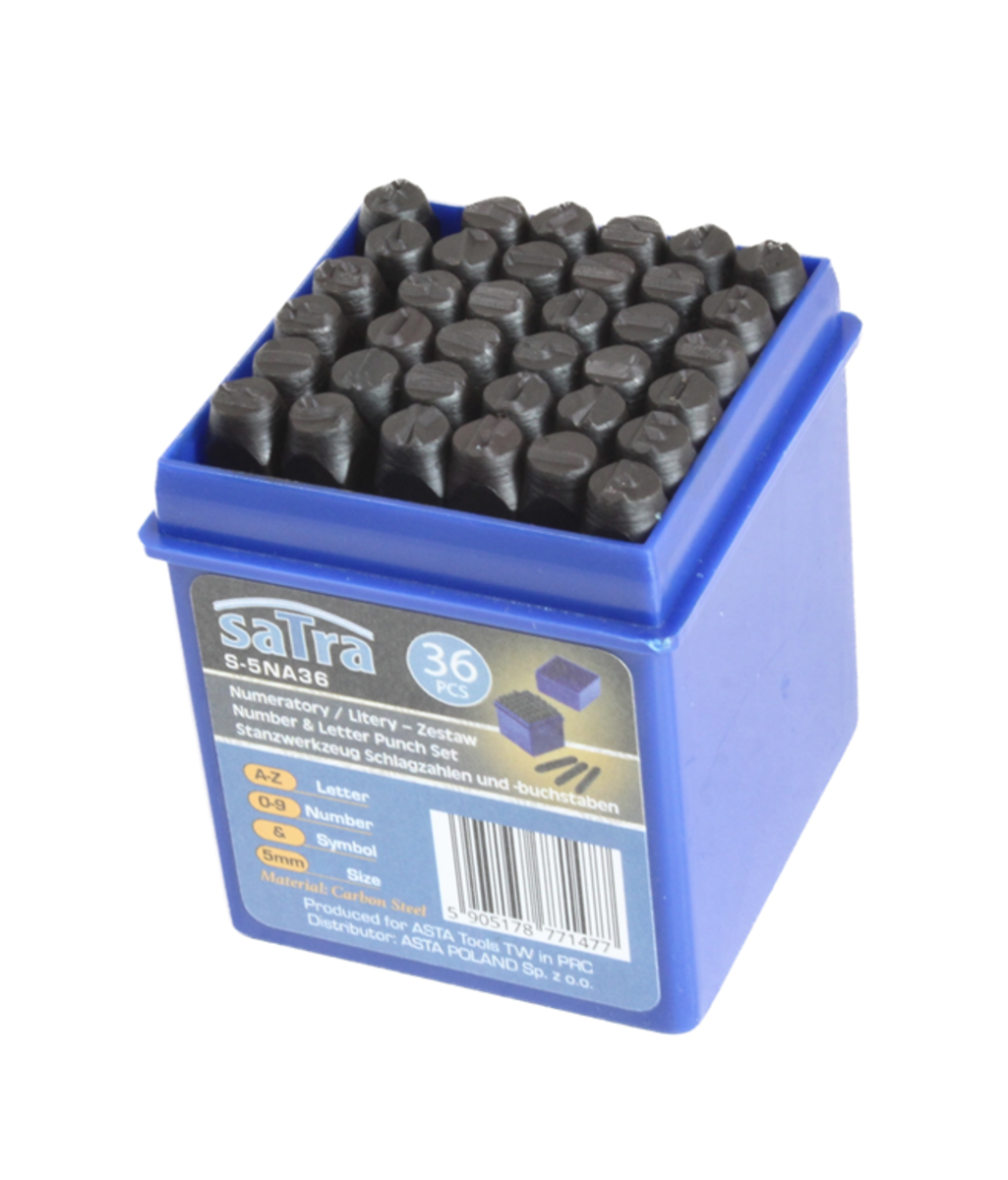 Set poansoane / pansoane cu cifre-litere-simboluri 5mm 36piese Asta Poland S-5NA36 Set poansoane / pansoane cu cifre-litere-simboluri 5mm 36piese Asta Poland S-5NA36