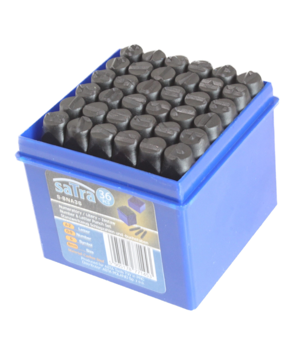 Set poansoane / pansoane cu cifre-litere-simboluri 8mm 36piese Asta Poland S-8NA36 Set poansoane / pansoane cu cifre-litere-simboluri 8mm 36piese Asta Poland S-8NA36