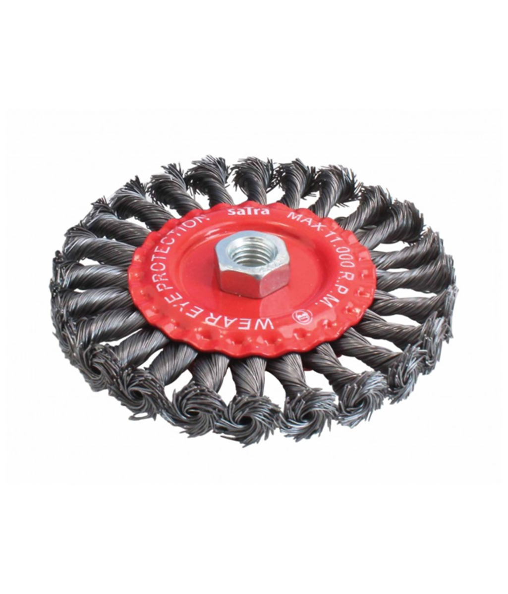 Perie de sarma cu fir rasucit plata pentru polizor Ø125mm Asta Poland S-5KWB125 Perie de sarma cu fir rasucit plata pentru polizor Ø125mm Asta Poland S-5KWB125