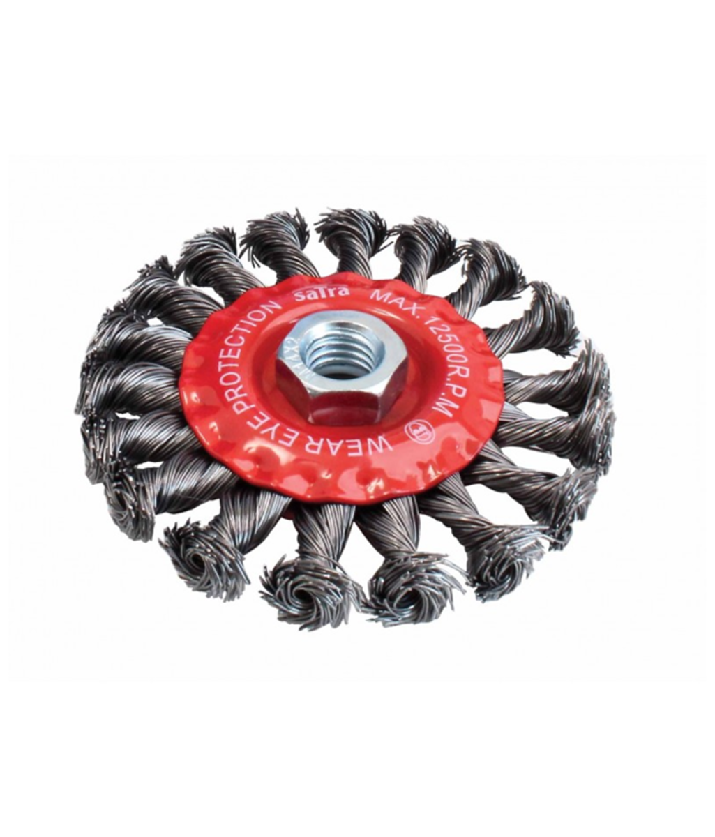 Perie de sarma cu fir rasucit plata pentru polizor Ø100mm Asta Poland S-5KWB100 Perie de sarma cu fir rasucit plata pentru polizor Ø100mm Asta Poland S-5KWB100