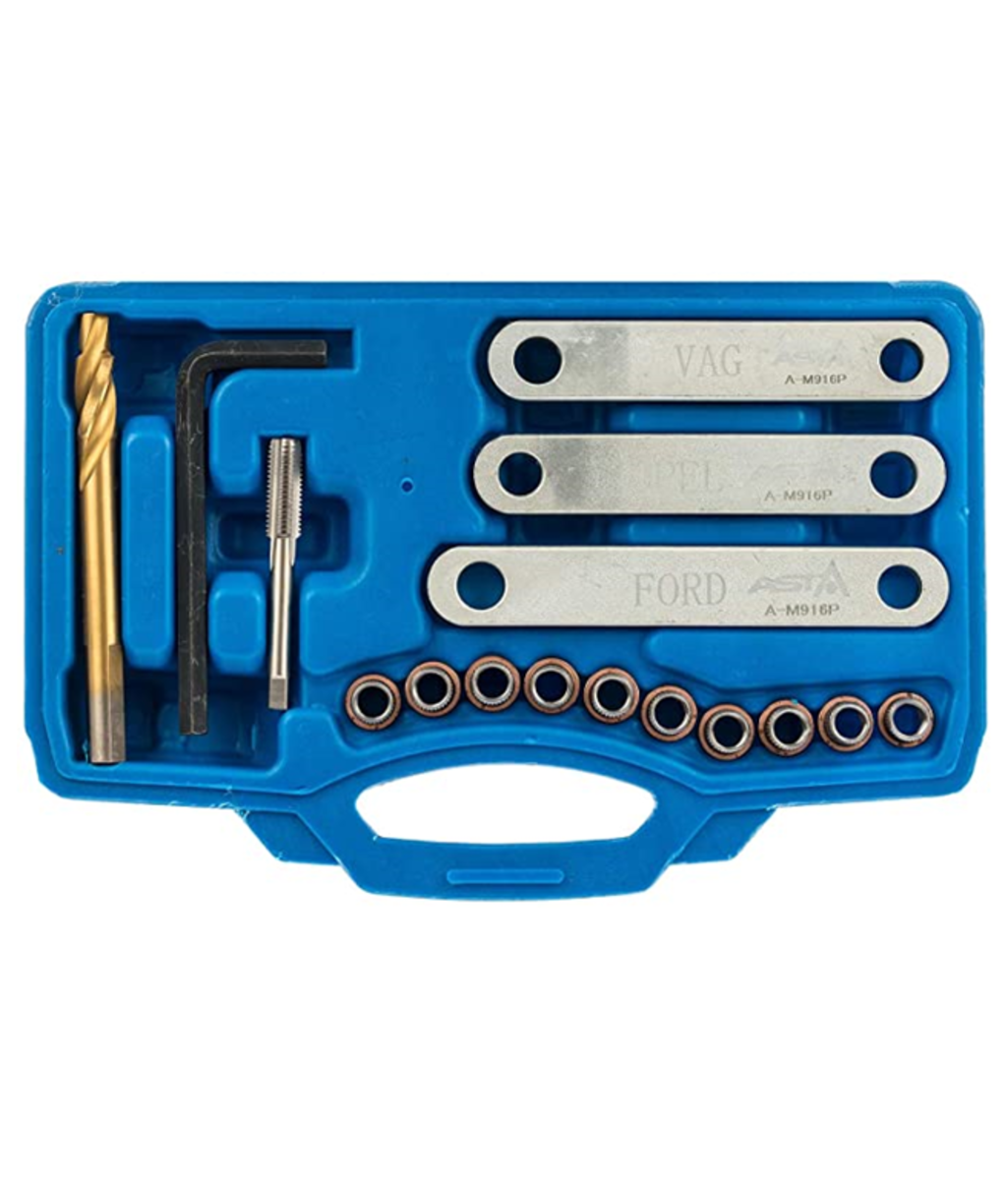 Trusa pentru inlocuit filete in suporti de etriere frana M9x1.25mm Asta Poland A-M916P Trusa pentru inlocuit filete in suporti de etriere frana M9x1.25mm Asta Poland A-M916P