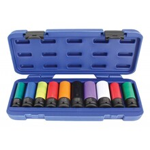 Set tubulare de impact cu protectie pentru jante din aliaj antrenare 1/2" 10 piese Asta Poland A-WN1210 Set tubulare de impact cu protectie pentru jante din aliaj antrenare 1/2" 10 piese Asta Poland A-WN1210
