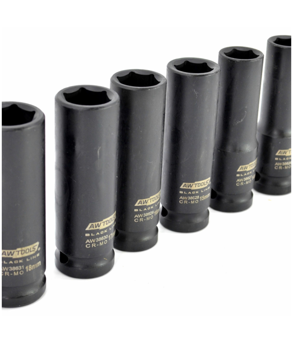 Trusa chei tubulare de impact lungi 1/2" 10-32mm in 6 colturi - 14 piese Aw Tools AW38691BL Trusa chei tubulare de impact lungi 1/2" 10-32mm in 6 colturi - 14 piese Aw Tools AW38691BL