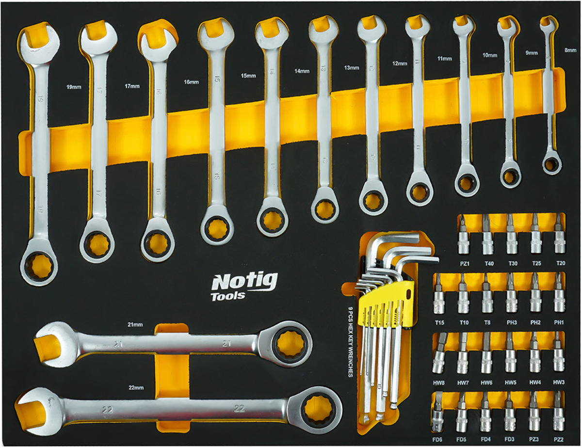 Dulap de scule cu 7 sertare echipat cu 156 piese Notig Poland N4001 Dulap de scule cu 7 sertare echipat cu 156 piese Notig Poland N4001