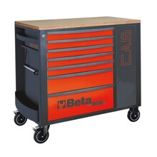Dulap pentru scule cu 7 sertare, blat de lemn si etajera laterala cu inchidere Beta Tools RSC24L-CAB Rosu Dulap pentru scule cu 7 sertare, blat de lemn si etajera laterala cu inchidere Beta Tools RSC24L-CAB Rosu
