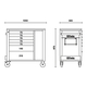 Dulap pentru scule cu 7 sertare, blat de lemn si etajera laterala cu inchidere Beta Tools RSC24L-CAB Gri