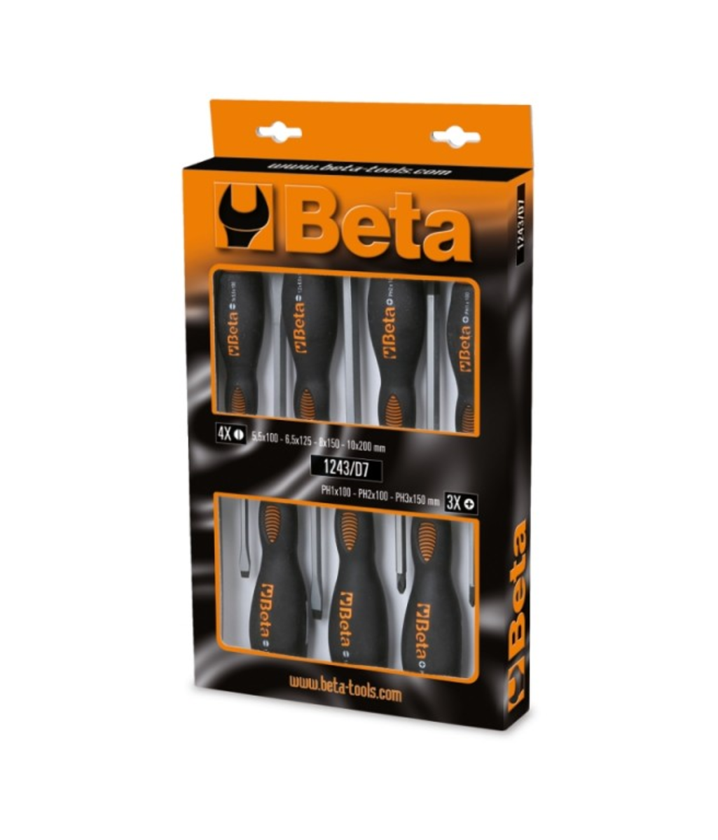 Set de surubelnite drepte si in cruce de bataie 1243/D7 (7 piese) Beta Tools
