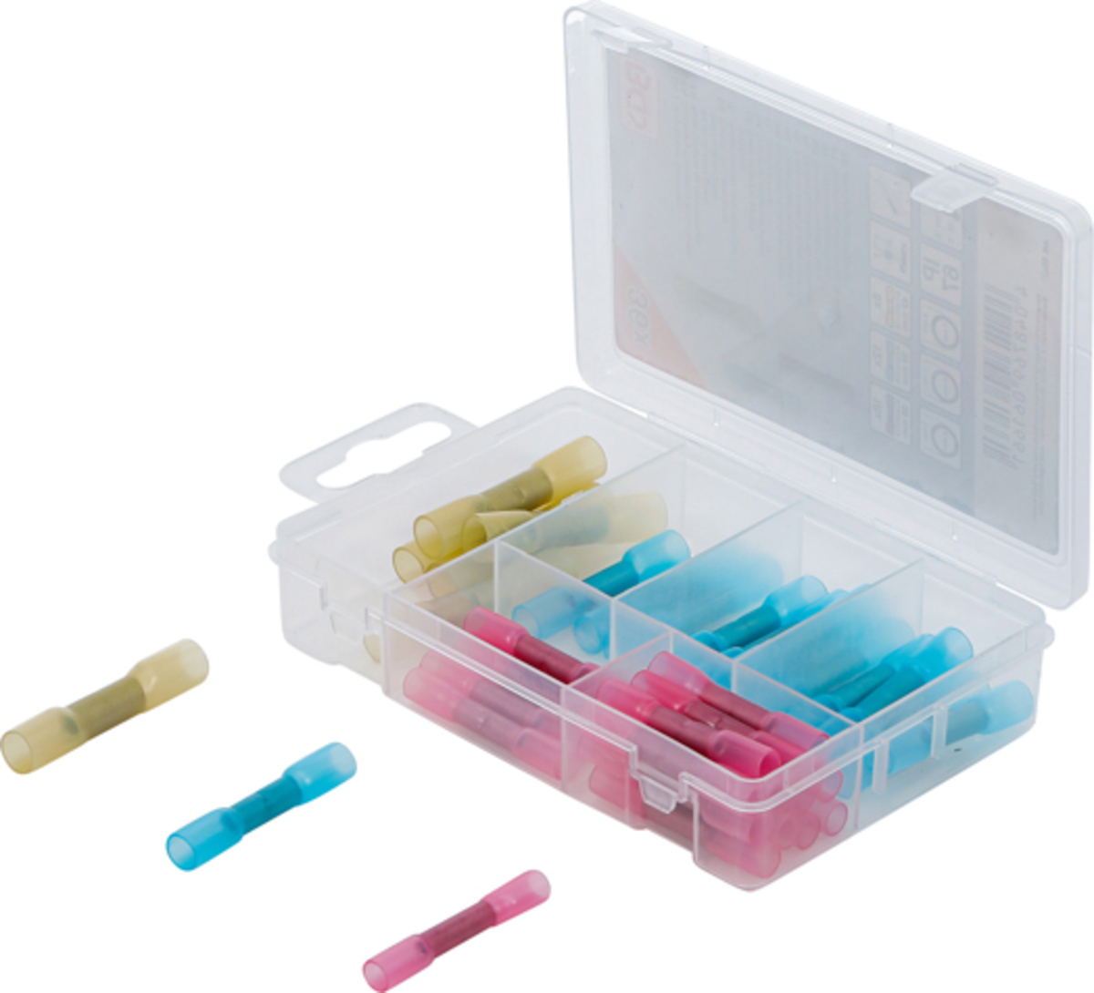 Set conectori pentru lipire cu furtun termocontractabil 36 piese BGS Technic 85221 Set conectori pentru lipire cu furtun termocontractabil 36 piese BGS Technic 85221