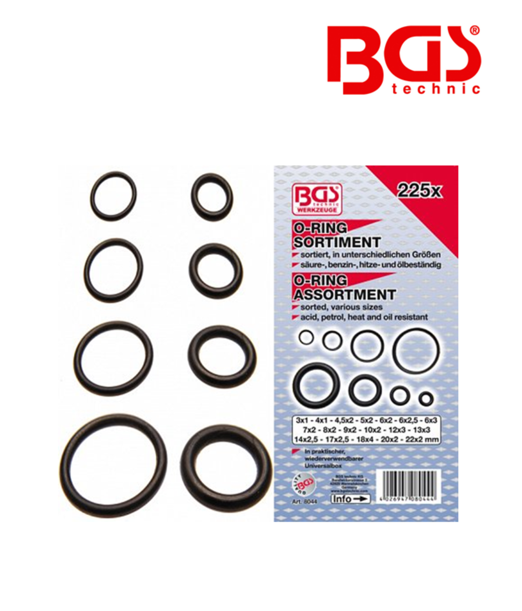 Set oringuri 3-22 mm - 225 piese BGS Technic 8044