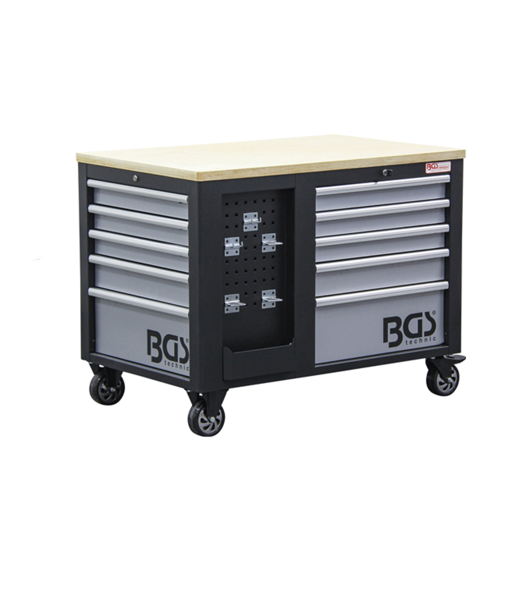 Banc de lucru mobil cu 10 sertare + dulap depozitare BGS Technic 4199