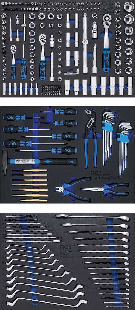 Dulap de scule profesional cu 7 sertare echipat cu 263 piese BGS Technic 4207 Dulap de scule profesional cu 7 sertare echipat cu 263 piese BGS Technic 4207