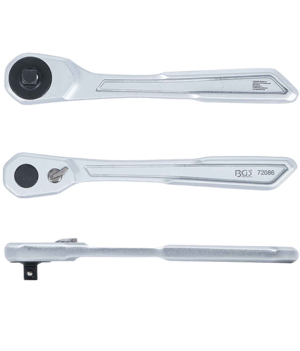 Antrenor clichet de 3/8" cu 90 de dinti extra plat 200mm BGS Technic 72086