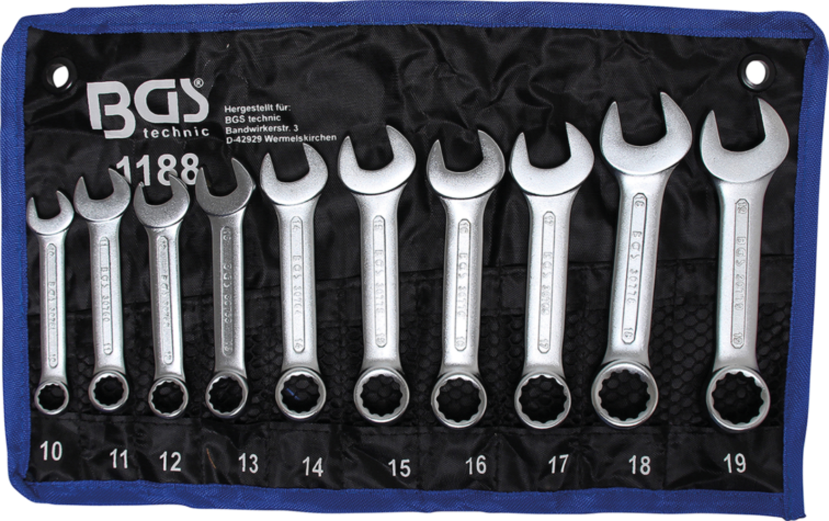Mini chei combinate Spanner 10 - 19mm BGS Technic (10 piese) Mini chei combinate Spanner 10 - 19mm BGS Technic (10 piese)
