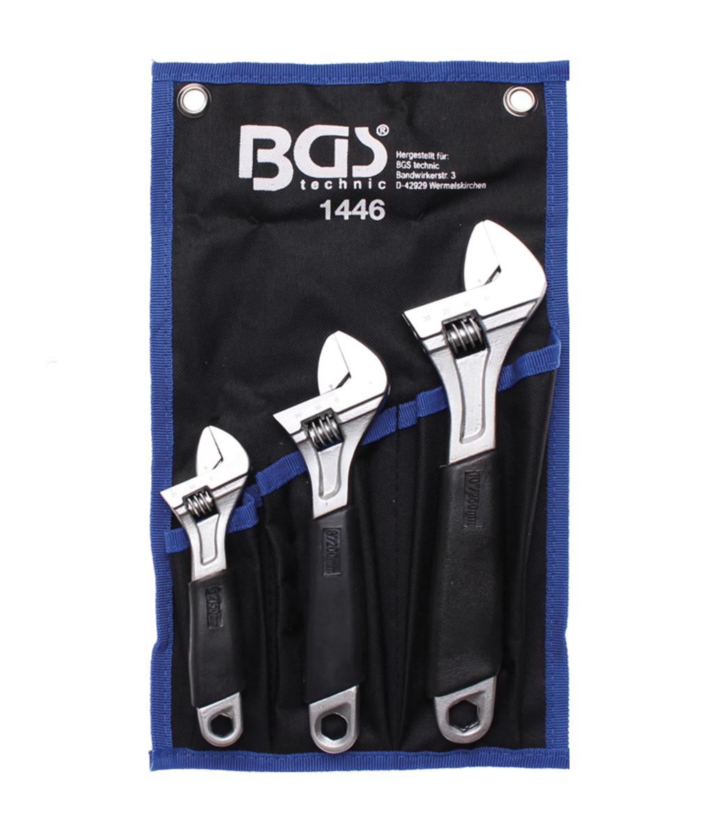 Set 3 chei reglabile 150mm 0-20mm - 200mm 0-25mm - 250mm 0-30mm BGS Technic 1446