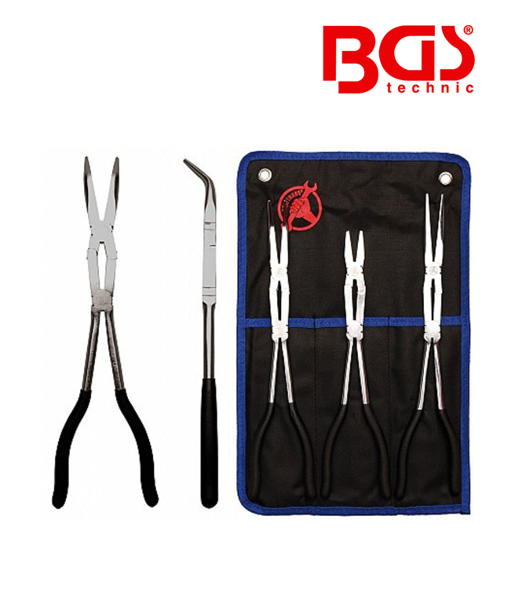 Set clesti lungi cu articulatie dubla : drept, usor indoit, curbat, lungime 340mm BGS Technic 416