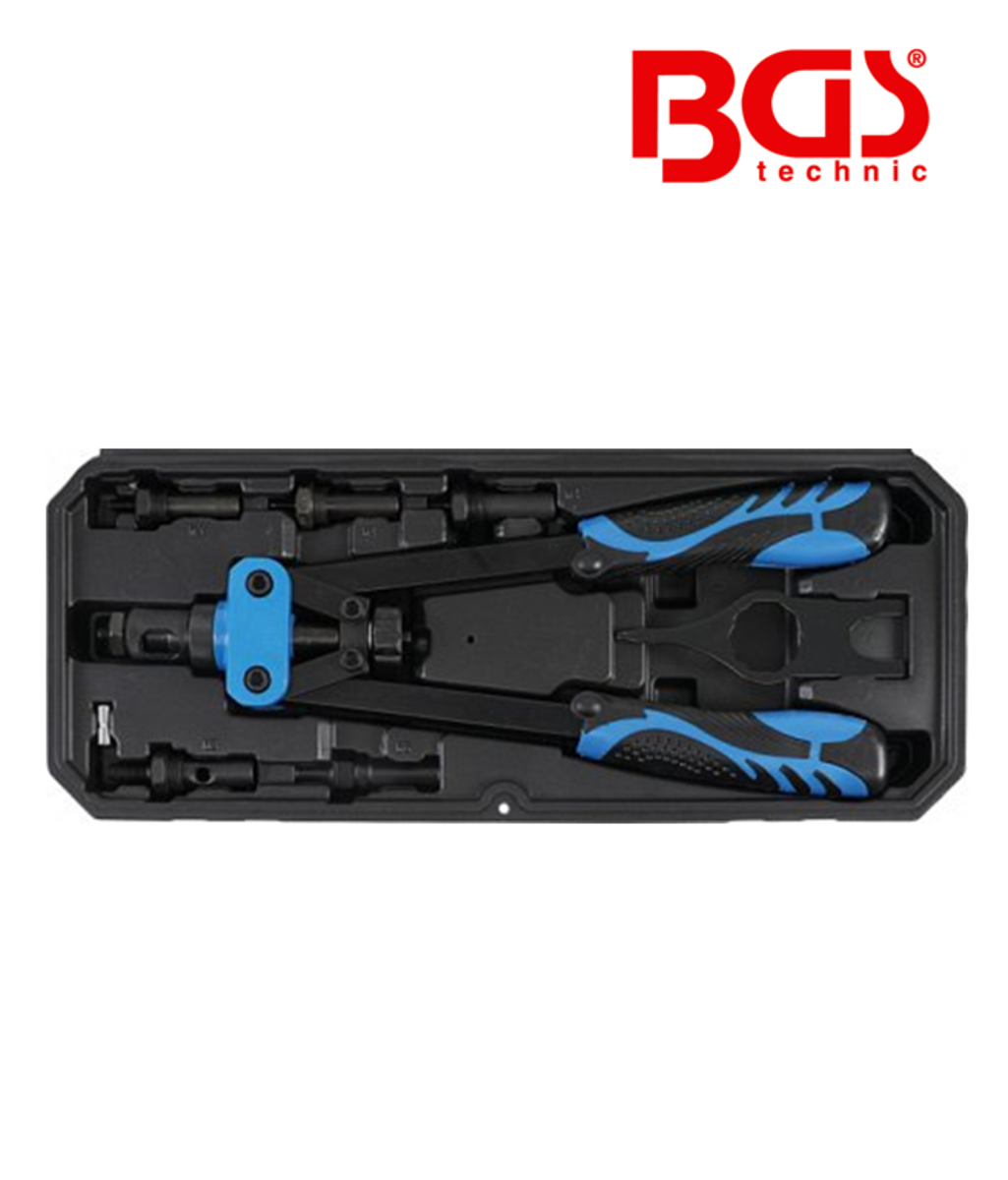 Cleste pentru piulite-nituri  M3-M8  7 piese BGS Technic 404 Cleste pentru piulite-nituri  M3-M8  7 piese BGS Technic 404