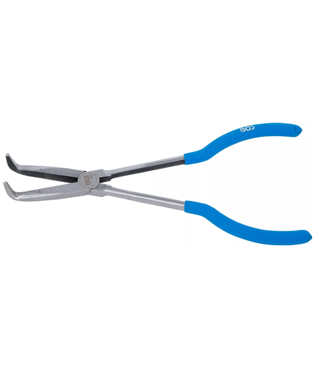 Cleste pentru electronisti extra-lung cu cioc curbat 90° 260mm BGS Technic 4405