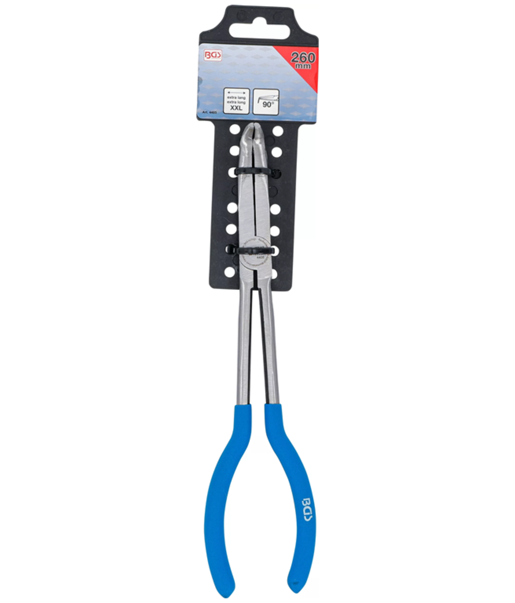 Cleste pentru electronisti extra-lung cu cioc curbat 90° 260mm BGS Technic 4405