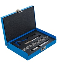 Set Helicoil pentru reparatii filete M16x1.5 - 14 piese BGS 99432 Set Helicoil pentru reparatii filete M16x1.5 - 14 piese BGS 99432