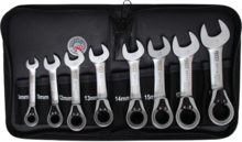 Mini chei combinate Spanner cu clichet reversibil 8 - 19mm BGS Technic (8 piese)  Mini chei combinate Spanner cu clichet reversibil 8 - 19mm BGS Technic (8 piese)