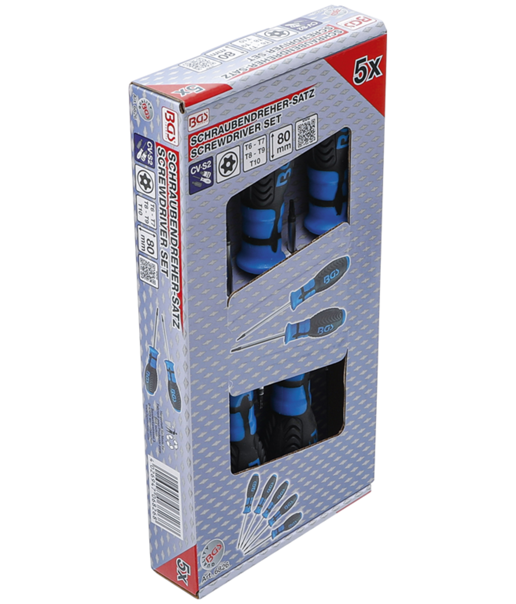Set de surubelnite Torx cu gaura BGS Technic 5 piese 6826 Set de surubelnite Torx cu gaura BGS Technic 5 piese 6826