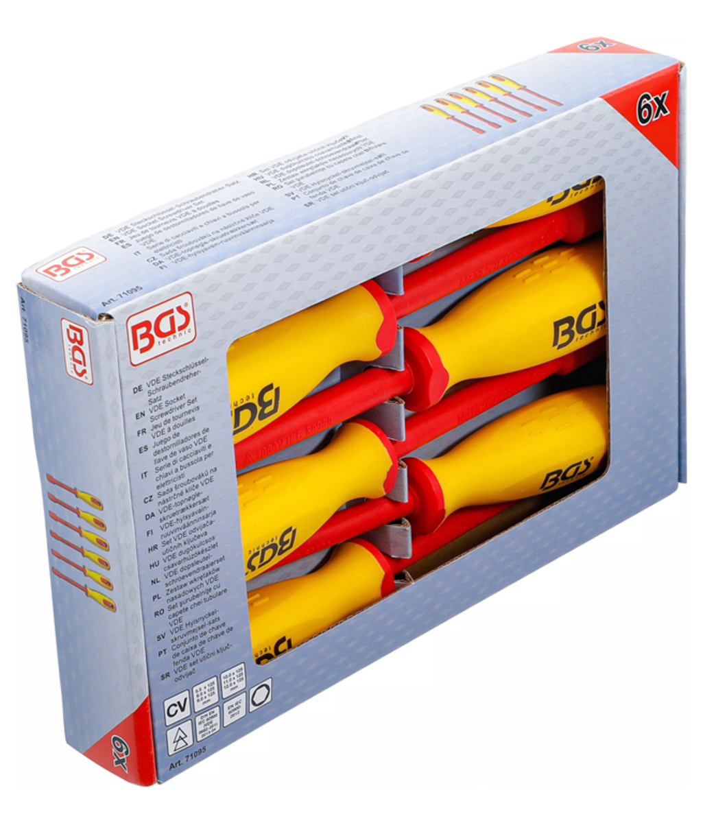 Set surubelnite pentru chei tubulare hexagonale cu protectie VDE 5.5-12mm 6 piese BGS Technic 71095