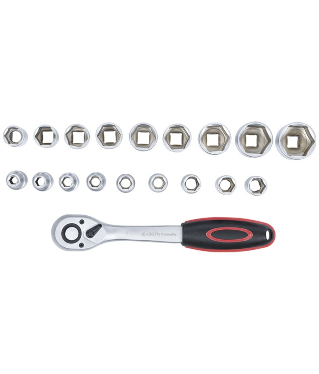 Set chei tubulare 1/2" 8-32mm 19 piese BGS Technic 15110 Set chei tubulare 1/2" 8-32mm 19 piese BGS Technic 15110