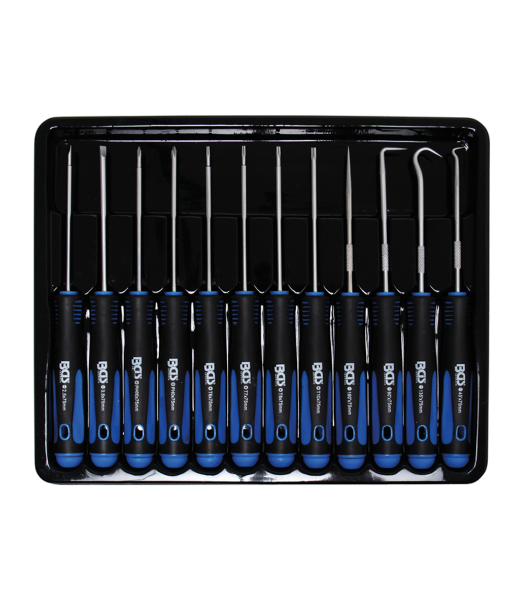 Set surubelnite fine si minicarlige cu forme diferite 12 piese BGS Technic 8833 Set surubelnite fine si minicarlige cu forme diferite 12 piese BGS Technic 8833