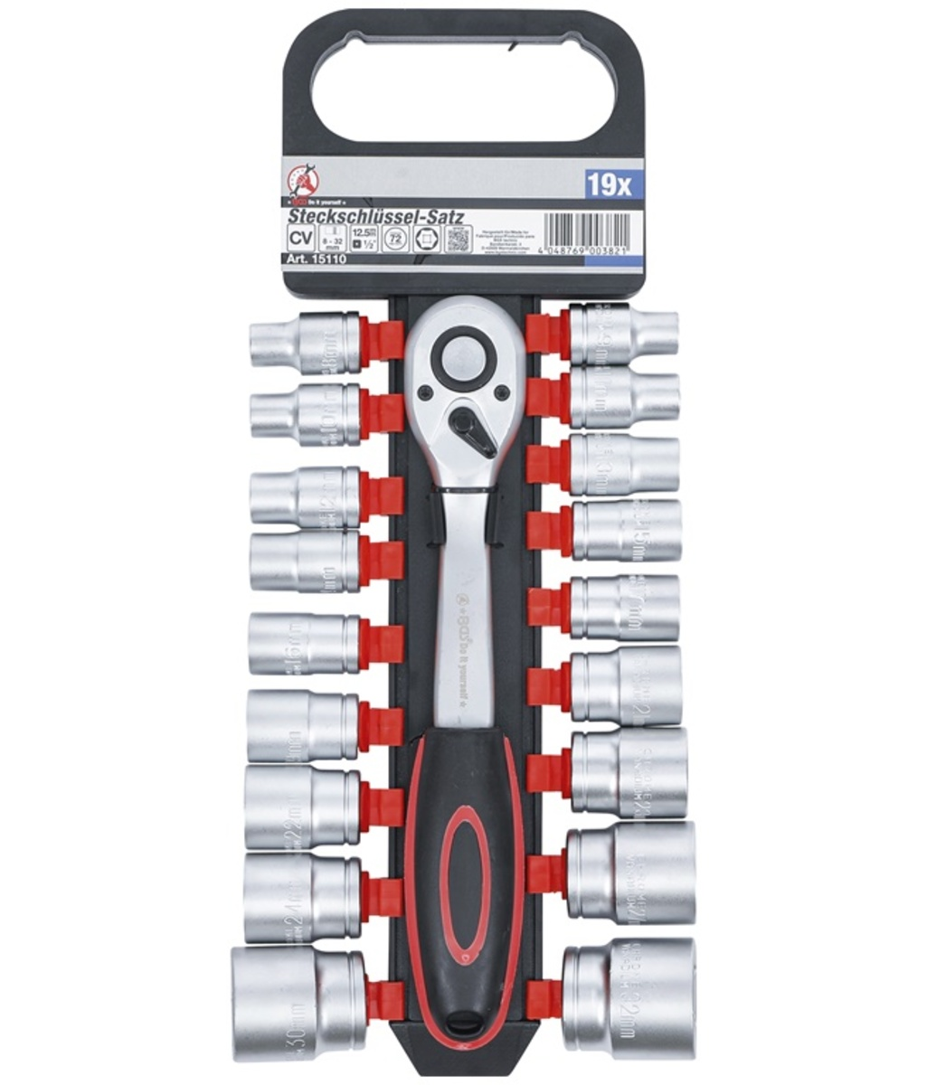 Set chei tubulare 1/2" 8-32mm 19 piese BGS Technic 15110 Set chei tubulare 1/2" 8-32mm 19 piese BGS Technic 15110