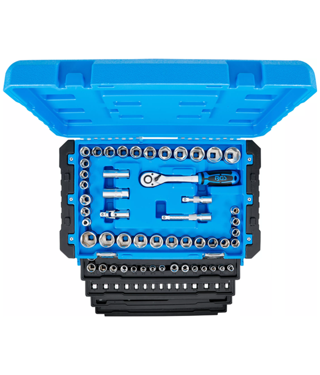 Trusa de scule 1/4" - 3/8" - 1/2" Metric si Inch 300 piese BGS Technic 74000 Trusa de scule 1/4" - 3/8" - 1/2" Metric si Inch 300 piese BGS Technic 74000