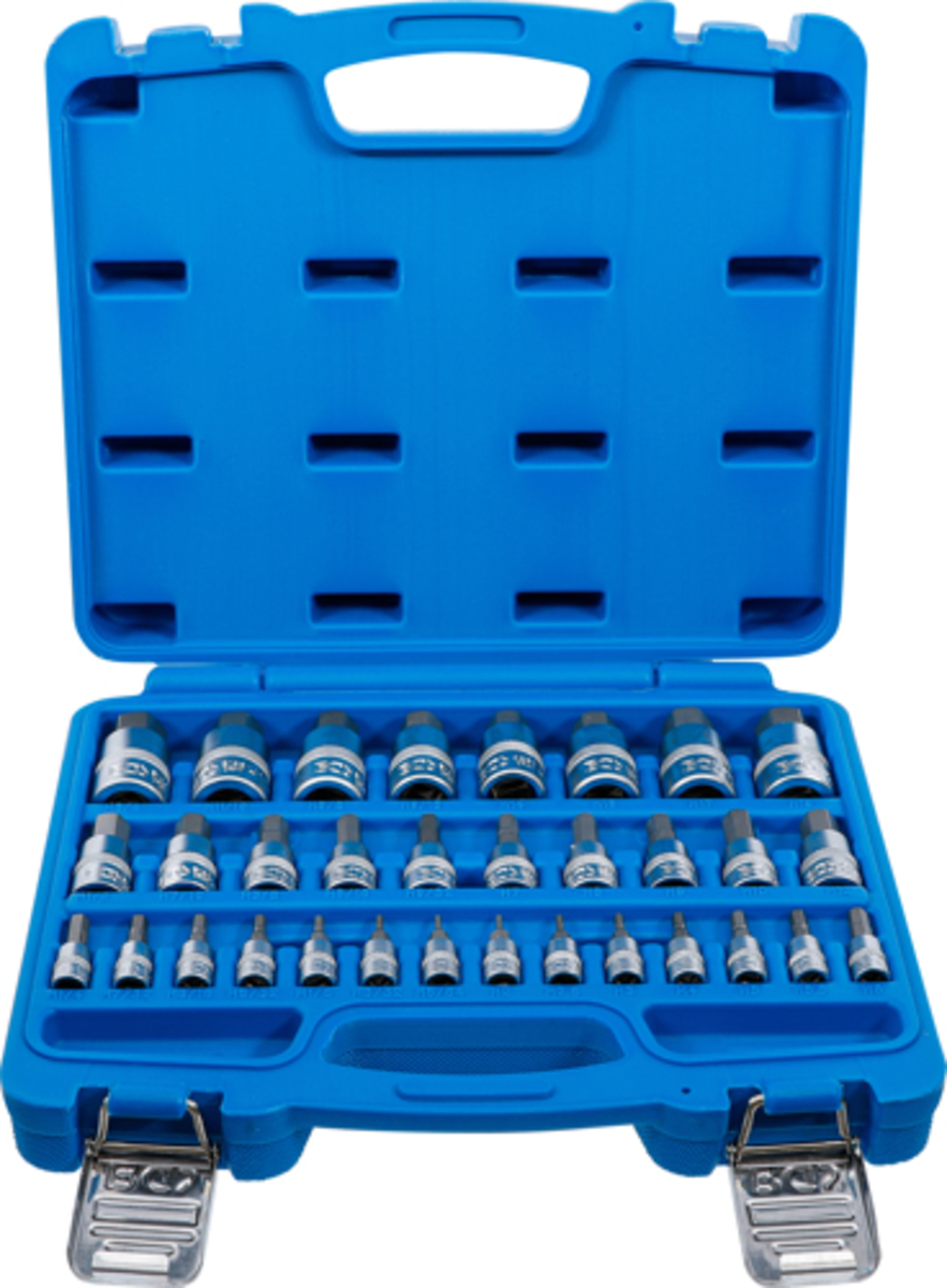 Set biti imbus hexagonali 1/4" - 3/8" - 1/2” marimi metric si inch 32 piese BGS Technic 74258