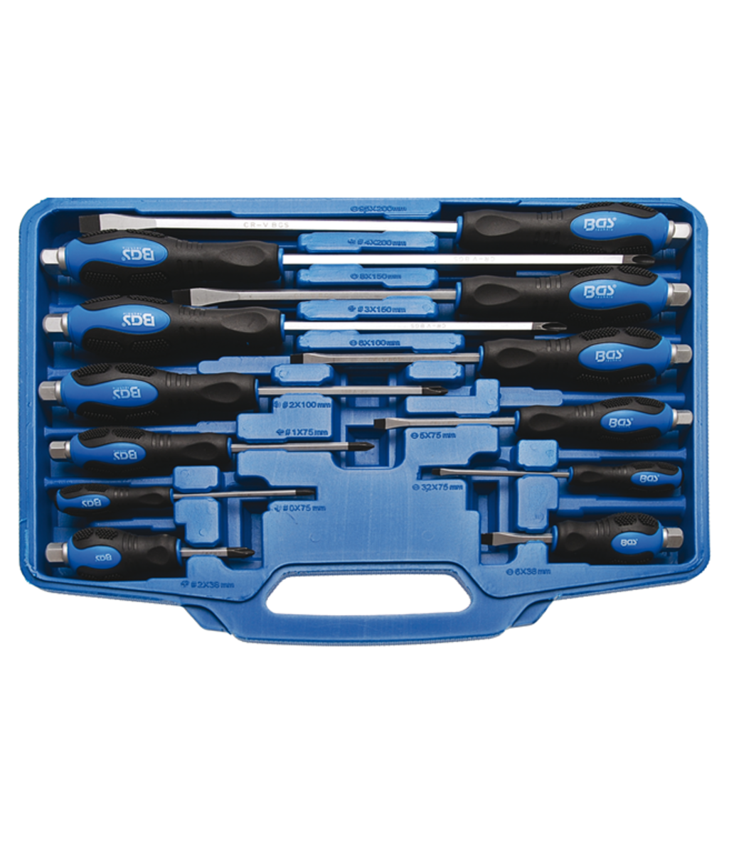 Trusa surubelnite de forta cu lama dreapta si in cruce + dalta BGS Technic