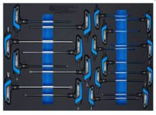 Set de surubelnite imbus hexagonal si cap TORX cu maner T 18 piese BGS Technic 4148