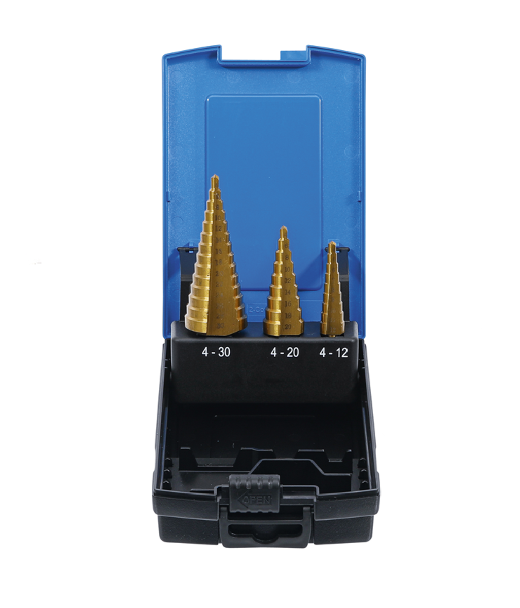 BGS  Set burghie in trepte 4-12mm, 4-20mm, 4-30mm 3 piese BGS Technic 1624