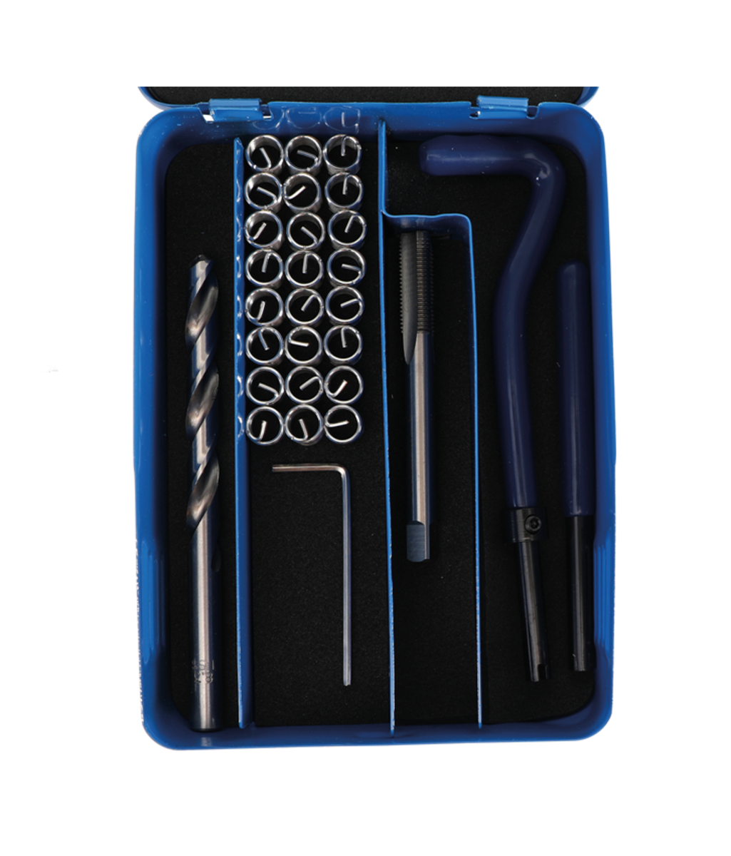 Set Helicoil pentru reparatii filete M8x1.0 - 29 piese BGS Technic 9427 Set Helicoil pentru reparatii filete M8x1.0 - 29 piese BGS Technic 9427