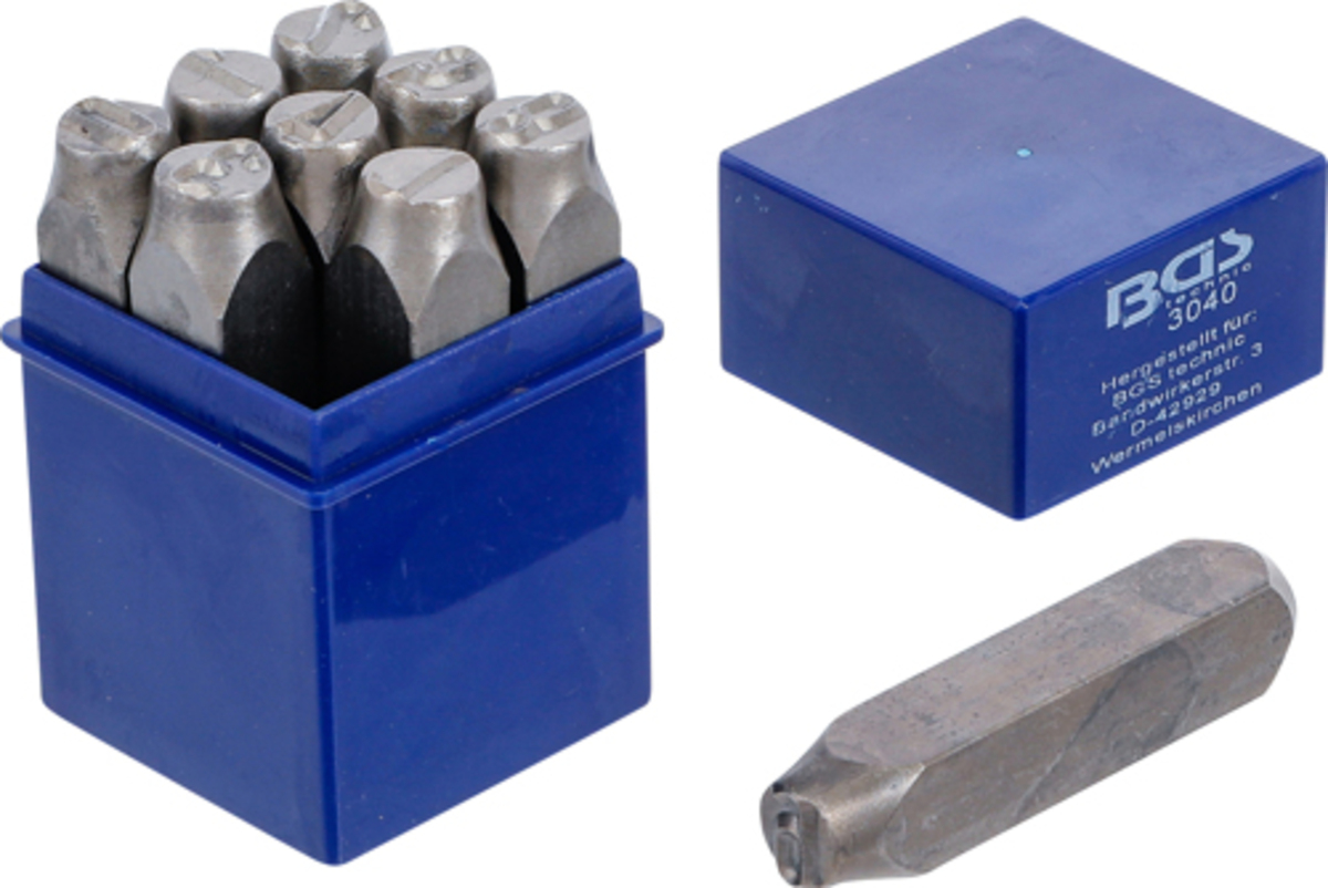 Set poansoane / pansoane cu cifre 0 la 8 / 12mm DIN 1451 BGS Technic 3040