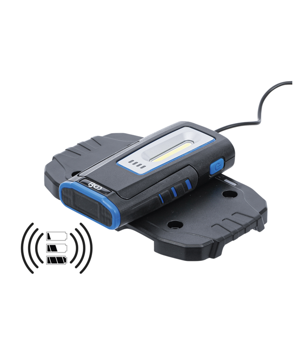 Lampa de atelier COB-LED cu magnet si carlig rabatabila cu functie de incarcare inductiva BGS Technic 85331 Lampa de atelier COB-LED cu magnet si carlig rabatabila cu functie de incarcare inductiva BGS Technic 85331