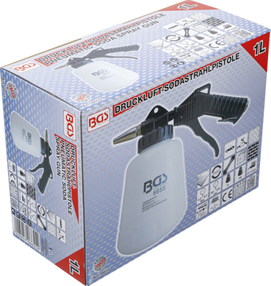 Pistol pulverizator pneumatic cu soda 1l 1/4" BGS Technic 6655