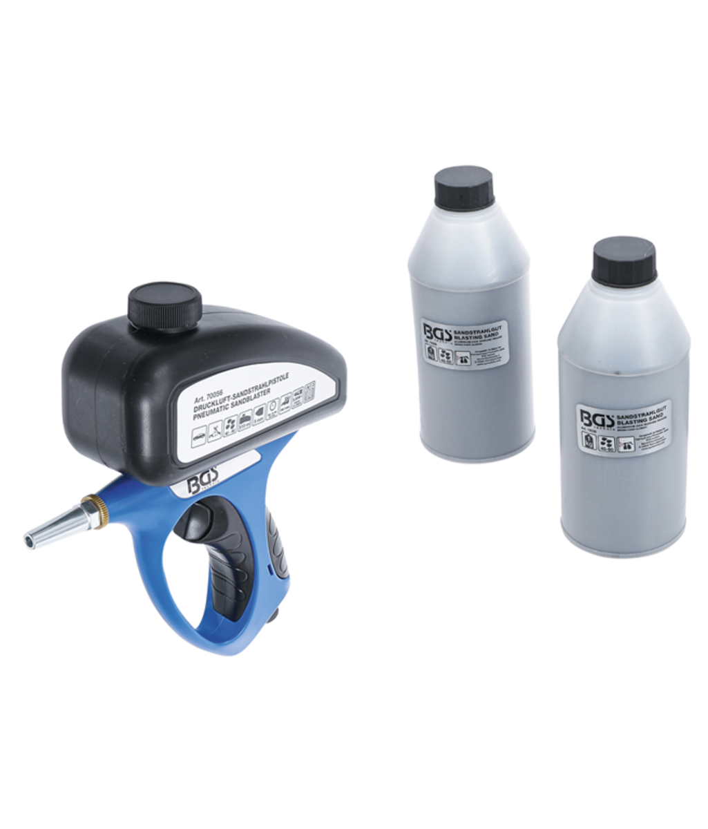 Pistol de sablare pneumatic cu rezervor + 2 kg nisip BGS Technic 70056