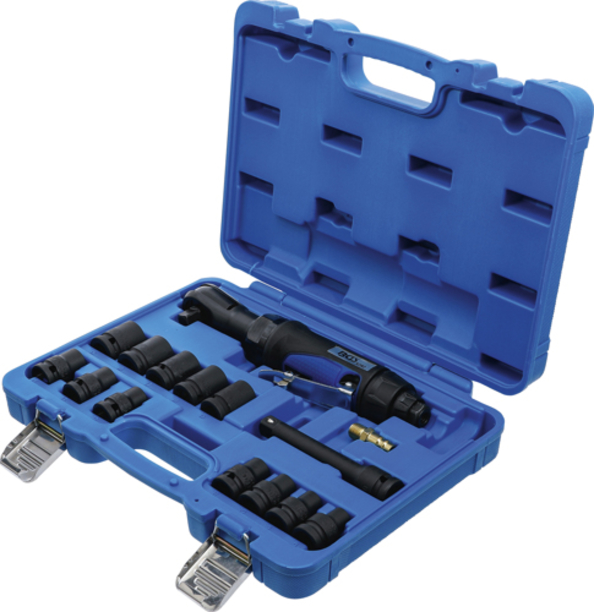 Antrenor clichet pneumatic cu tubulare de impact 1/2" - 102 Nm 14 piese BGS Technic 70192 Antrenor clichet pneumatic cu tubulare de impact 1/2" - 102 Nm 14 piese BGS Technic 70192