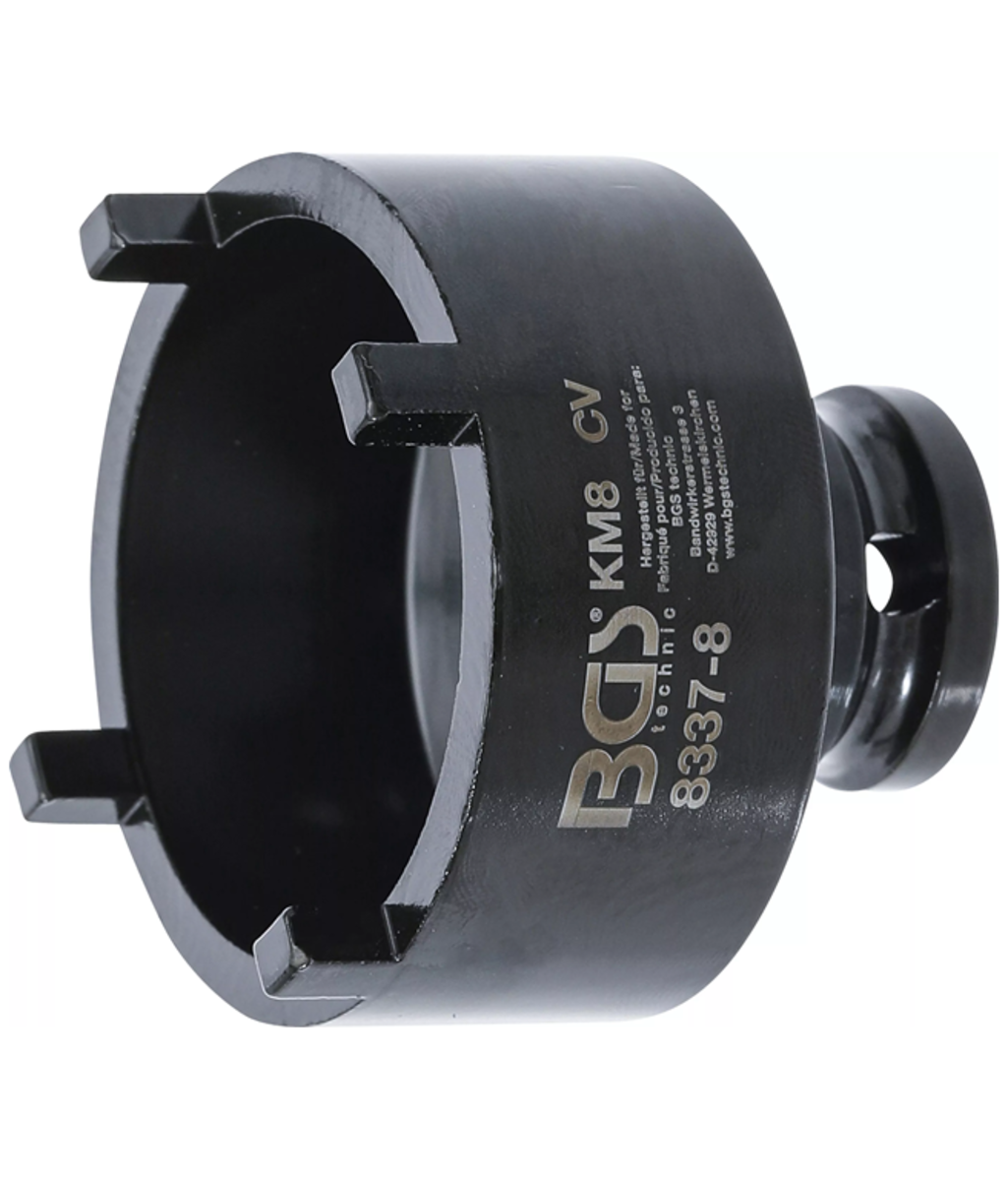 Cheie tubulara speciala cu 4 pini pentru piulite canelate KM8 BGS Technic 8337-8 Cheie tubulara speciala cu 4 pini pentru piulite canelate KM8 BGS Technic 8337-8
