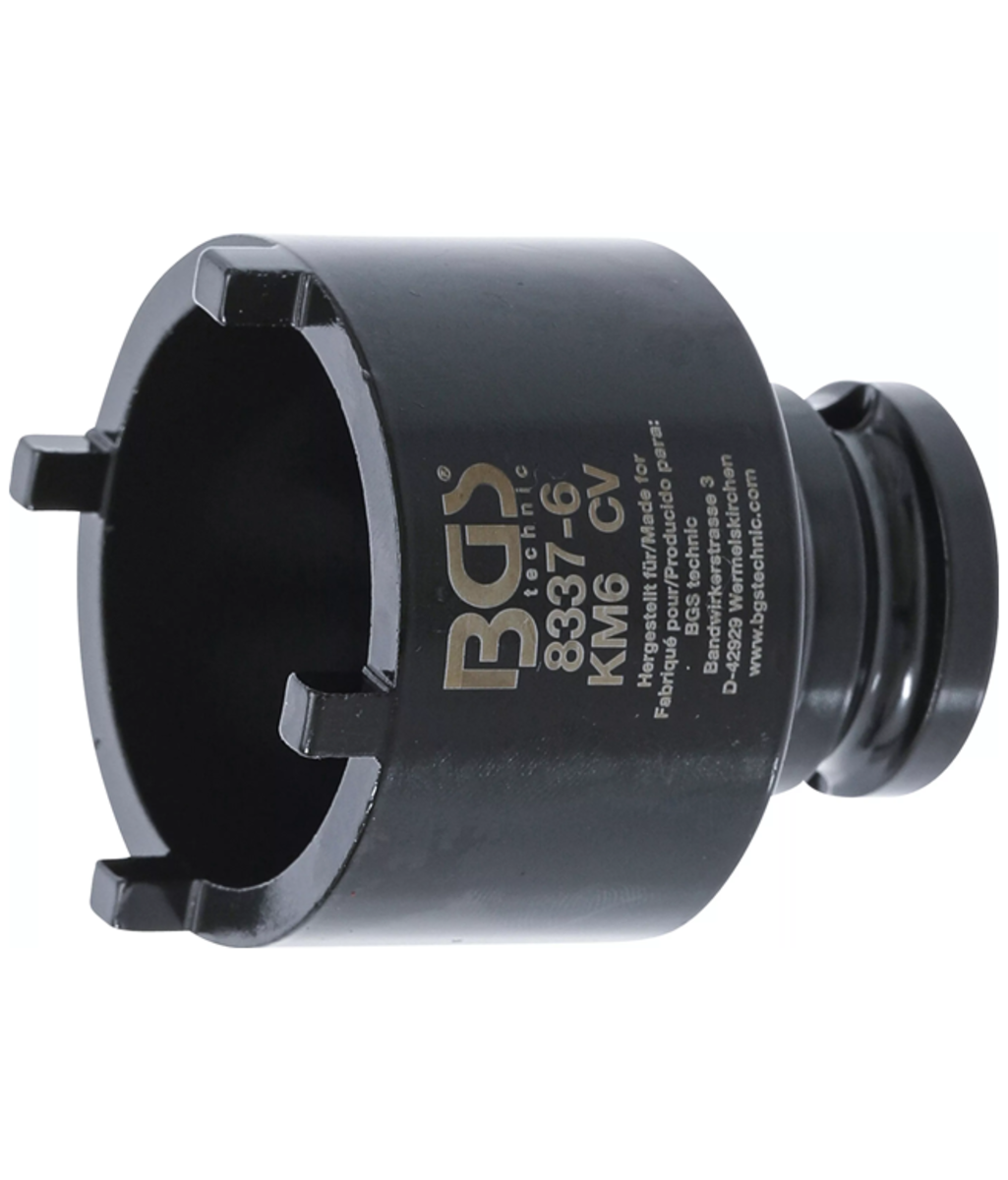 Cheie tubulara speciala cu 4 pini pentru piulite canelate KM6 BGS Technic 8337-6 Cheie tubulara speciala cu 4 pini pentru piulite canelate KM6 BGS Technic 8337-6