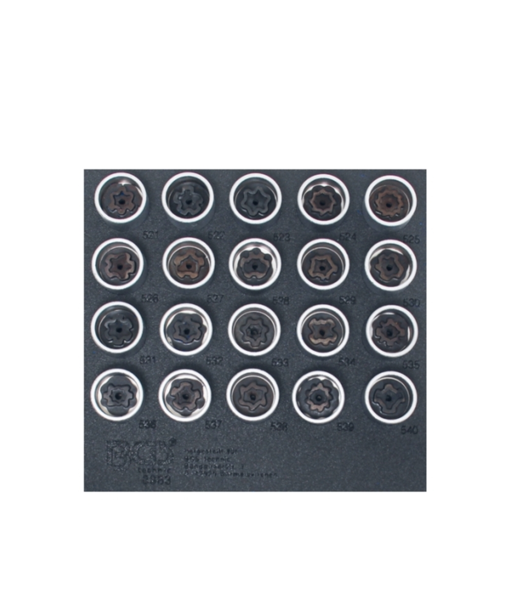 Set chei speciale pentru antifurt roti Volkswagen antrenare hexagon 17mm - 22 piese BGS Technic 8963 Set chei speciale pentru antifurt roti Volkswagen antrenare hexagon 17mm - 22 piese BGS Technic 8963