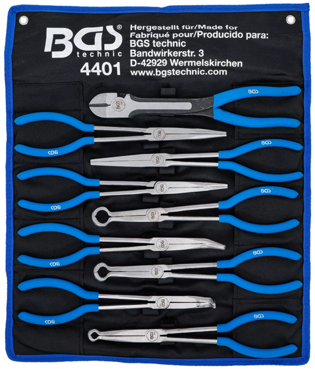 Set clesti extra lungi pentru electronisti si pentru bujii cu varf inelar  - 9 piese BGS Technic 4401