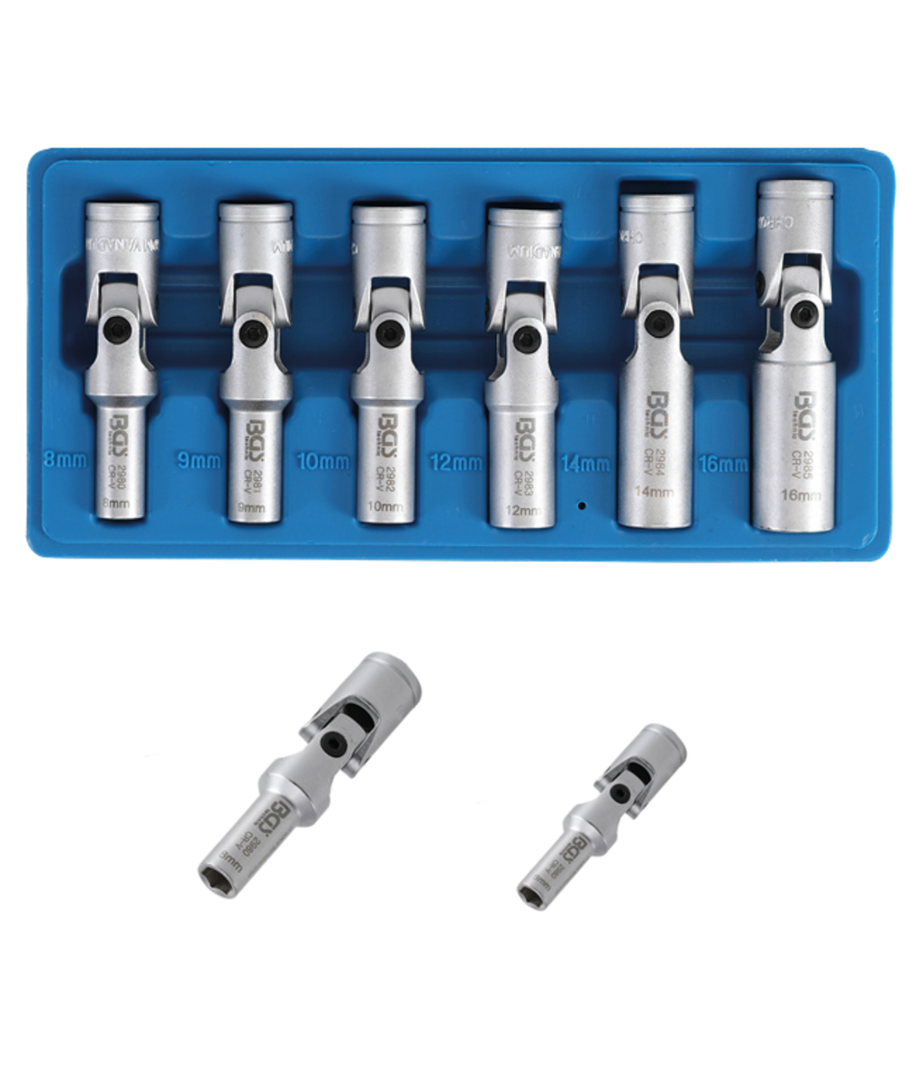 Trusa tubulare cardanice pentru bujii incandescente 3/8" - 8 - 16mm BGS Technic Trusa tubulare cardanice pentru bujii incandescente 3/8" - 8 - 16mm BGS Technic