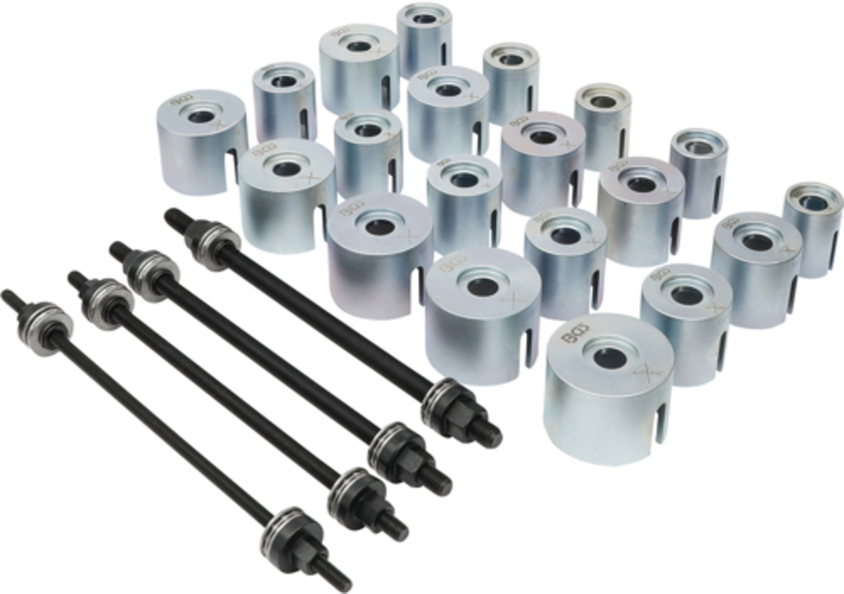 Trusa cu presa pentru bucsi si rulmenti cu 4 axe filetante BGS Technic 1514