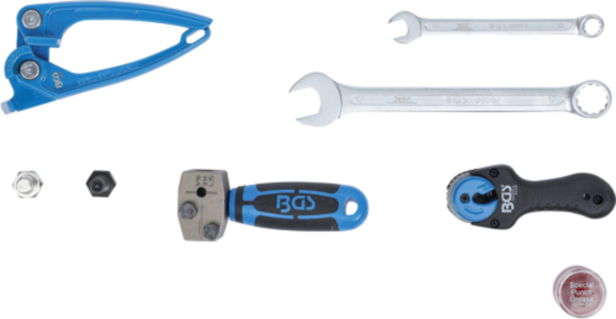 Set scule pentru bercuit indoit si taiat pentru conducte de frana 3/16” BGS Technic 1270 Set scule pentru bercuit indoit si taiat pentru conducte de frana 3/16” BGS Technic 1270