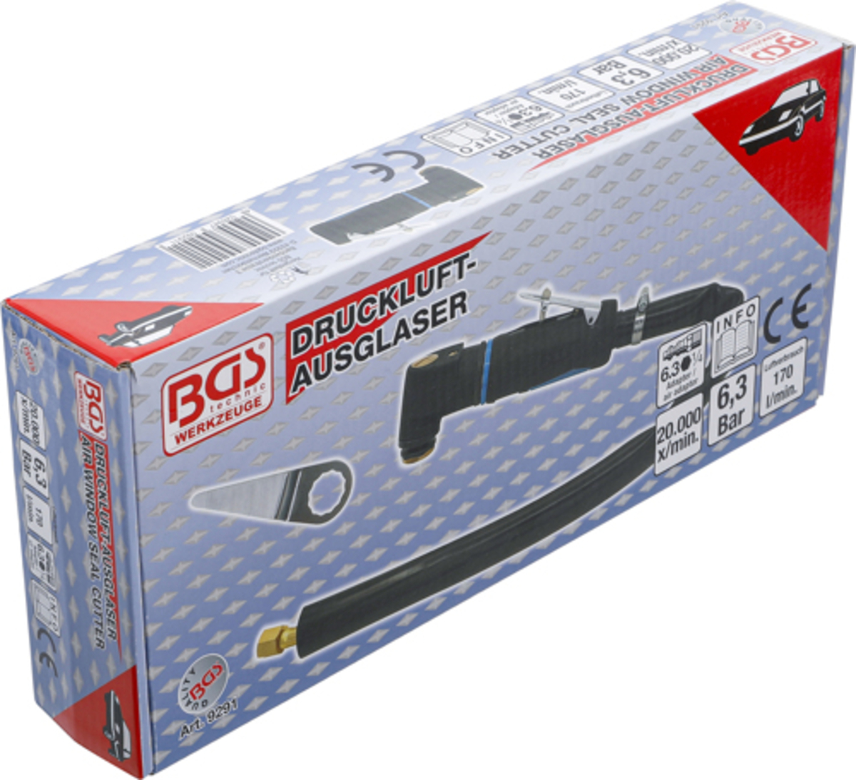 Aparat pneumatic pentru taiat silicon parbriz BGS Technic 9291  Aparat pneumatic pentru taiat silicon parbriz BGS Technic 9291