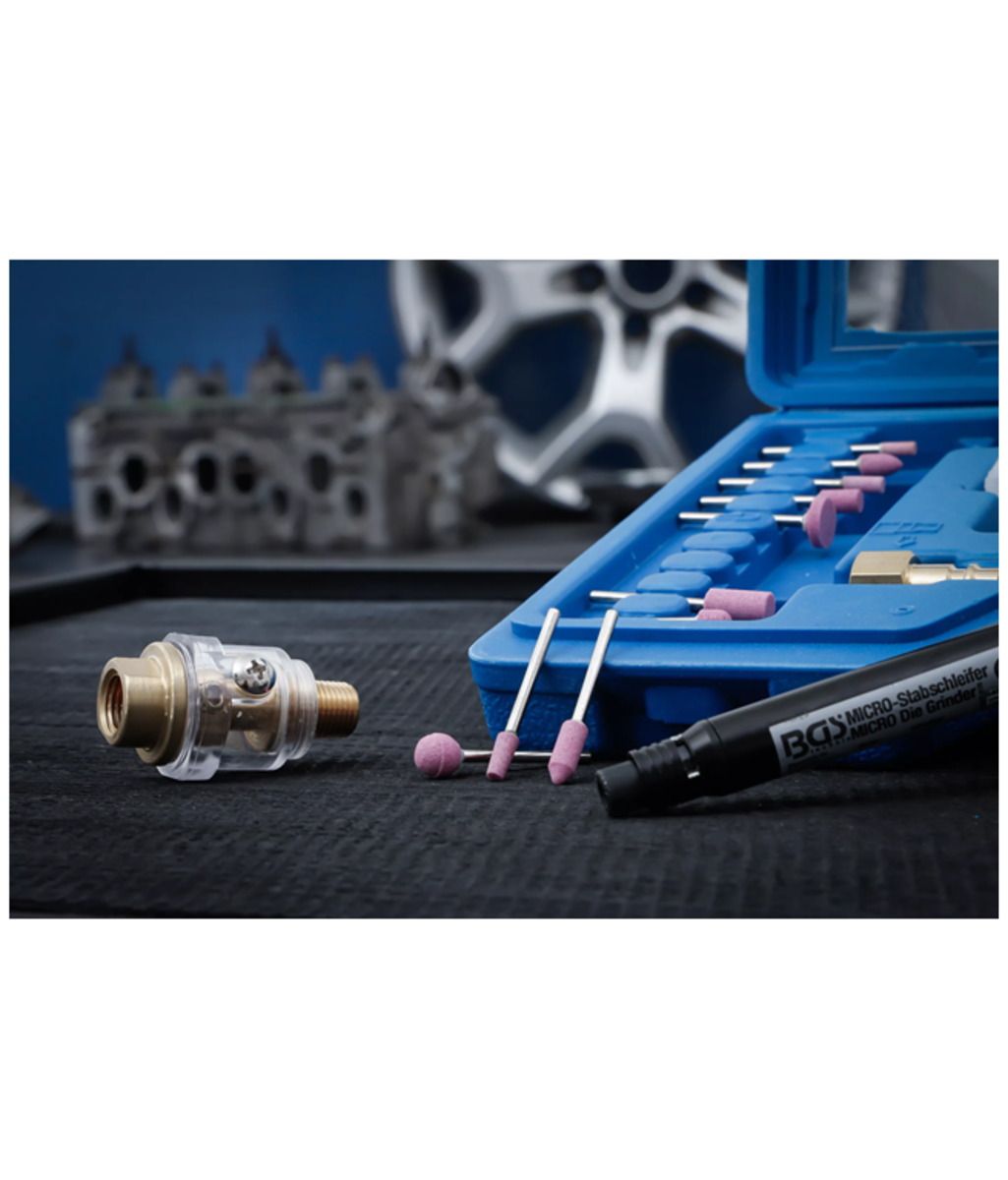 Mini polizor axial pneumatic + accesorii 17 piese BGS Technic 3249 Mini polizor axial pneumatic + accesorii 17 piese BGS Technic 3249