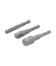 Set adaptoare pentru masini de gaurit 6 colturi 1/4" 1/4"-3/8"-1/2" 3 piese BGS Technic 9685 Set adaptoare pentru masini de gaurit 6 colturi 1/4" 1/4"-3/8"-1/2" 3 piese BGS Technic 9685